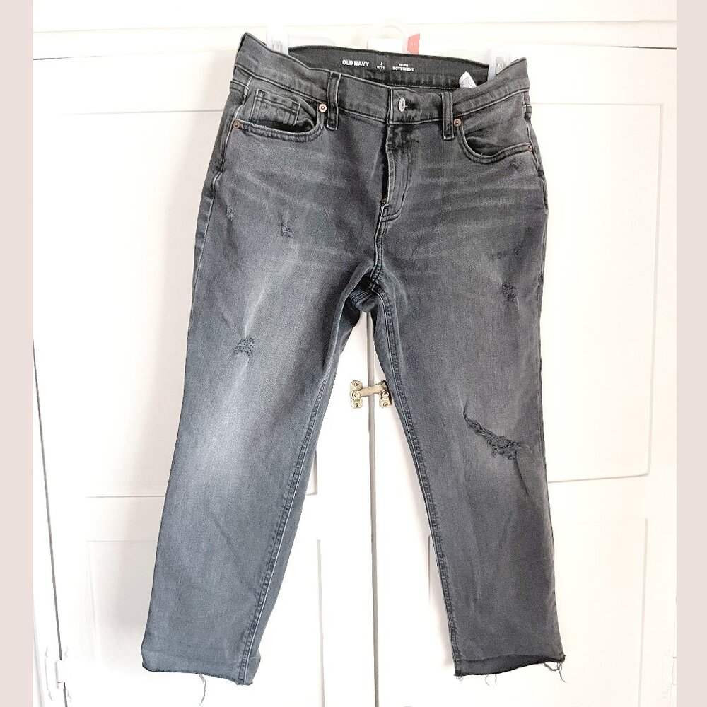 Old Navy Cropped Boyfriend Wide Leg Fit Petite Size 2P EUC